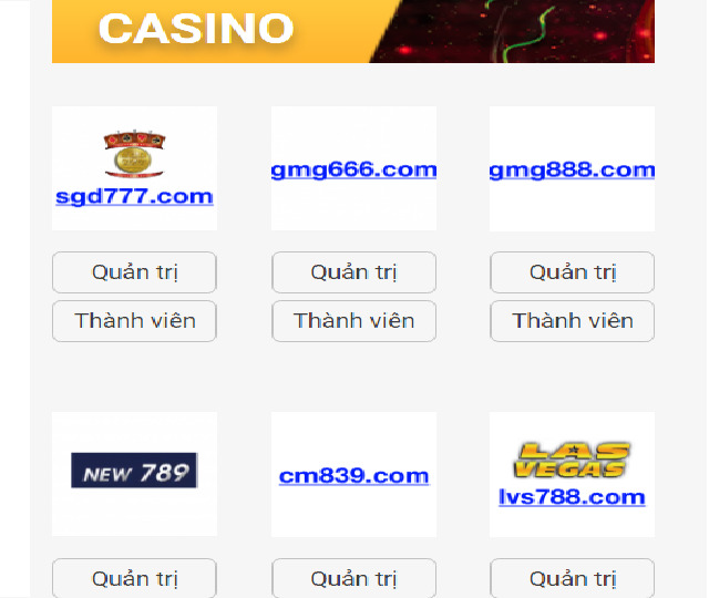 Hệ thống đường link kết nối với nhà cái dịch vụ sòng bạc online (Casino)